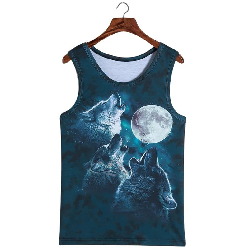 khỉ đột hài hước vest nam mùa hè cá tính 3D khỉ con vật đang băng lớn ngắn tay áo t-shirt quần áo không tay áo