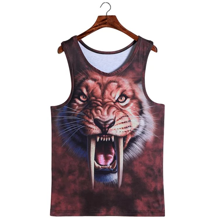 khỉ đột hài hước vest nam mùa hè cá tính 3D khỉ con vật đang băng lớn ngắn tay áo t-shirt quần áo không tay áo