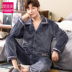 Mùa thu / đông mens pajama bộ dày flannel ấm trung niên nhung san hô hai mảnh quần áo bộ cộng với mã nhà 