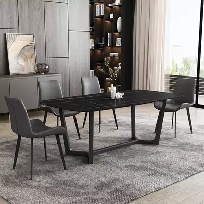 Italian rock board table modern simple rectangular light luxury dining table and chair combination household small apartment dining table