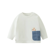 Peruvian cotton] Qi Qi Xiong boys long-sleeved T-shirt spring and autumn childrens round neck printed autumn baby T-shirt autumn clothing
