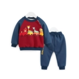 Зимний детский мультяшный флисовый удерживающий тепло комплект для раннего возраста для выхода на улицу