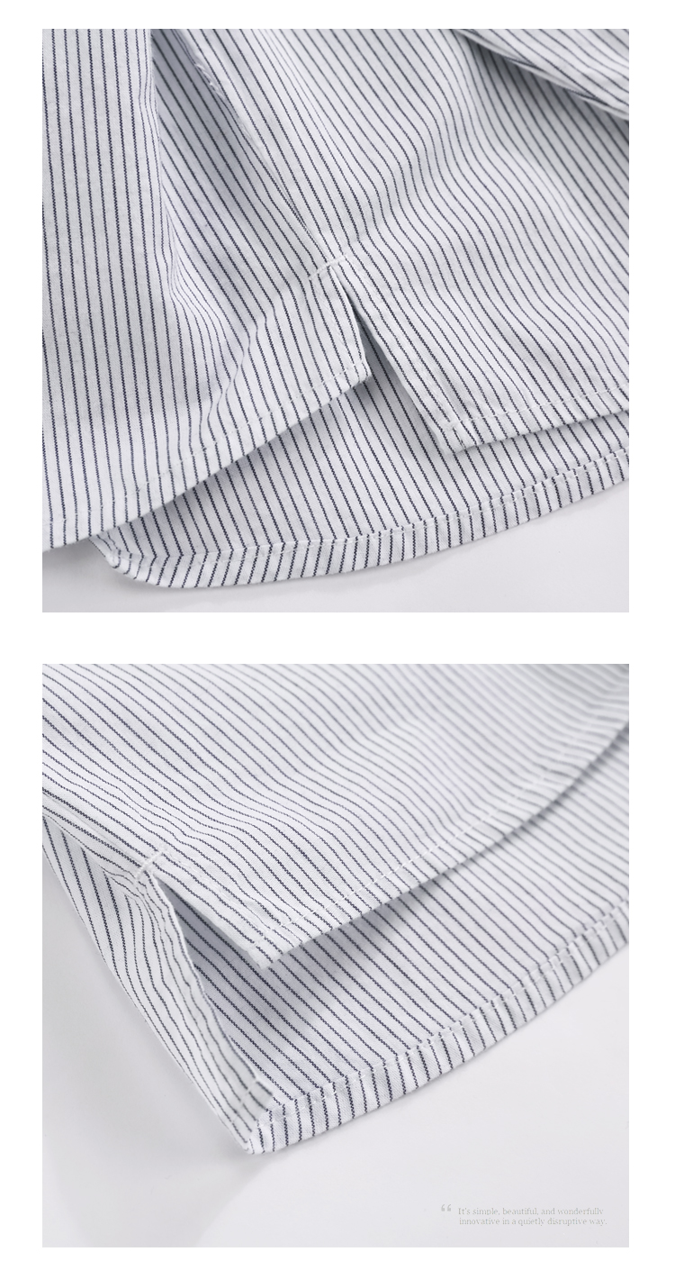 Qi Qi Xiong Nam và nữ Baby Pinstripe Lapel dài tay Áo sơ mi 2018 Áo cotton mùa thu Top quần áo trẻ em hè 2021