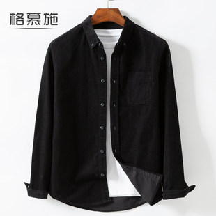 格慕施 2025 новый вельвет рубашка мужской длинный рукав весенний и осенний сезон. случайный хлопок рубашка пальто Рубашка мужской