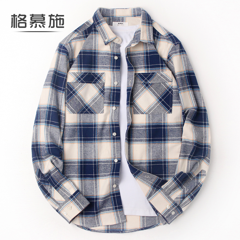 Gmusch 長袖シャツ メンズ 秋冬 純綿 フランネル カジュアル チェック柄 大きいサイズ 起毛 暖かい シャツ ジャケット