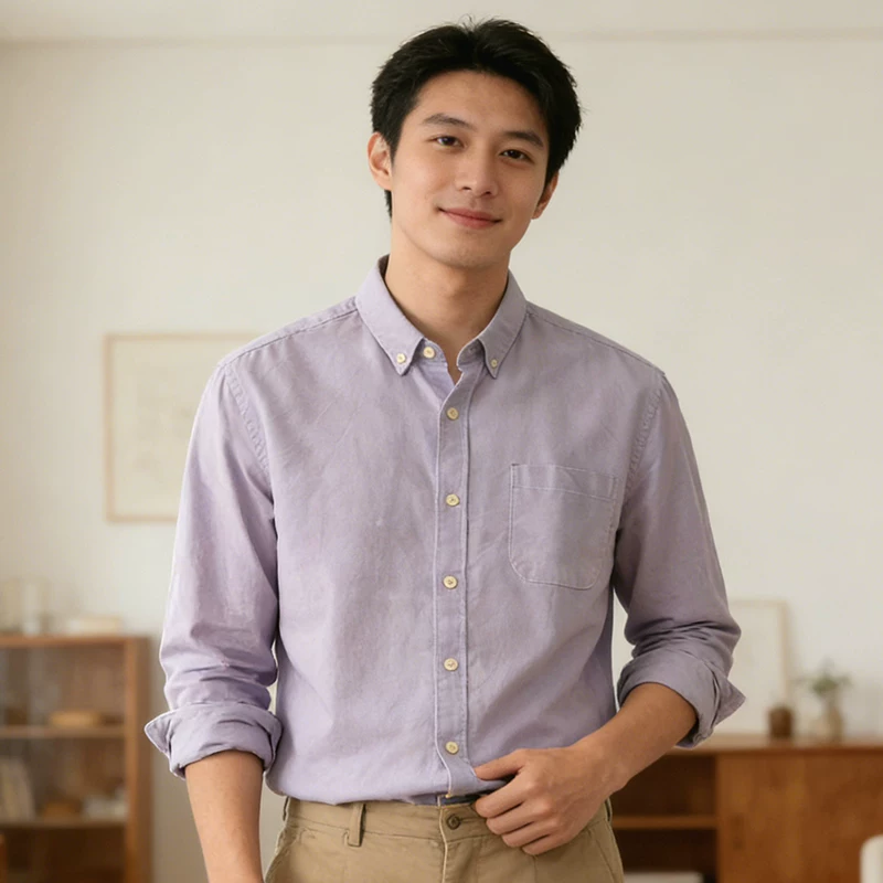 格慕施 Cotton men's shirt, plus size