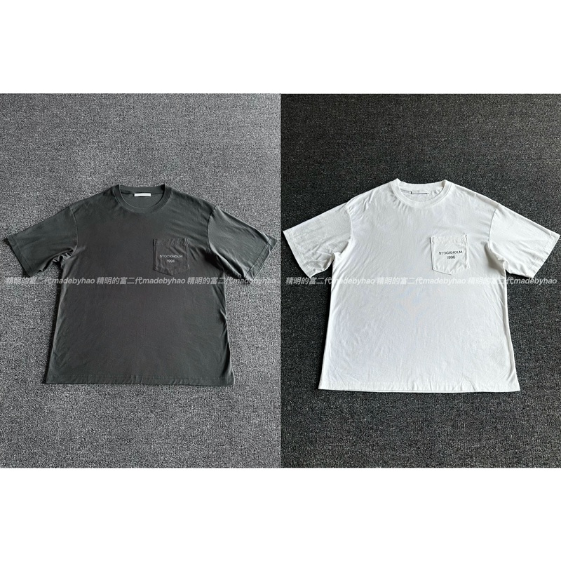 【Buy Something Good】26Ss Stockholm 1996 Pocket Distressed Loose Fit Short-Sleeve Unisex T-Shirt