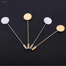 9-character brooch long pin one-character silicone stopper brooch copper-plated 14k gold-covered color-preserving diy handmade accessories material