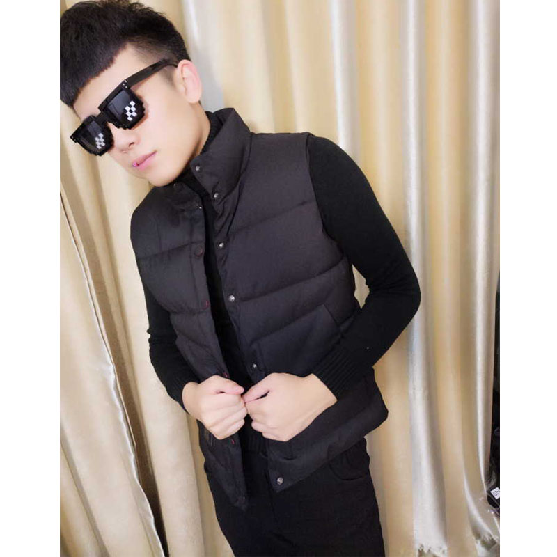 Nhanh tay người đàn ông da đỏ với cùng một đoạn của nam giới cổ áo bông coat vest Slim không tay áo khoác xã hội guy vest vest nam cotton áo thể thao nam