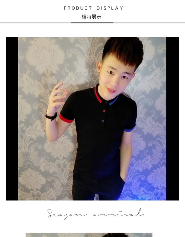 Nhanh tay lưới đỏ với áo thun nam tay ngắn Áo sơ mi cộc tay Người đàn ông xã hội nửa tay thanh lịch nam giới mùa hè mới t - Polo t shirt