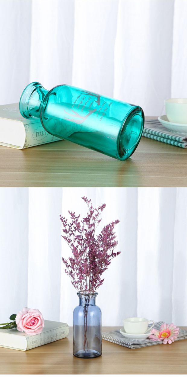 Ins miệng rộng bình thủy tinh hoa khô thủy canh cây xanh nhà container phòng khách văn phòng sáng tạo thủ công đồ trang trí - Vase / Bồn hoa & Kệ chậu đất trồng lan
