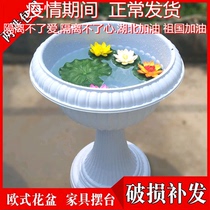 Eurostyle high foot large number floor plastic flower pot flower green planting sleeping lotus bowl lotus water plant special basin