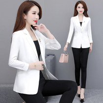 Blazer womens spring 2021 new temperament short slim one-button long-sleeved short suit top