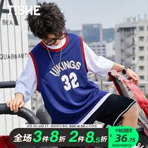 Middle and big children vest basketball vest summer clothes thin street dance clothes boys sports quick-dry top loose wear tide