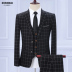 Bộ vest nam ba mảnh phù hợp với Hàn Quốc Slim England bình thường chú rể váy cưới kẻ sọc phù hợp với nam nhỏ áo vest nam đẹp Suit phù hợp
