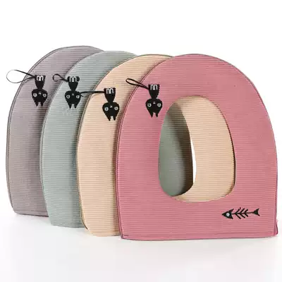 Thickened toilet mat Toilet cushion Toilet seat cushion Toilet seat cover Sticky buckle toilet cover Universal toilet pad for four seasons