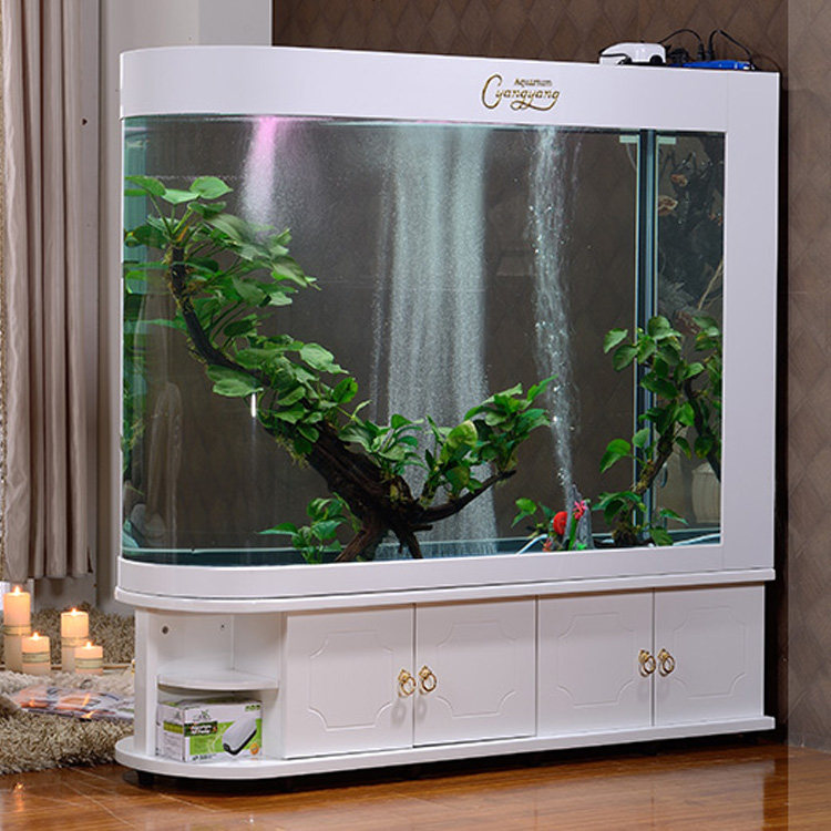 Sub-warhead U type fish tank Aquarium Baking Varnish Cabinet Screen Partition Xuan Guan-Free Water Home Fish Tank