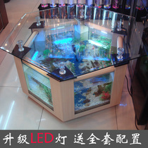 Coffee table fish tank aquarium ecological fish tank living room coffee table fish tank hexagonal side coffee table fish tank decorative fish tank turtle tank
