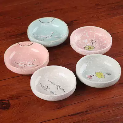 Household ceramic saucer underglaze creative cherry blossom sauce saucer oil vinegar saucer taste saucer saucer seasoning saucer