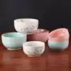 Yatai Snowflake porcelain Japanese ceramic rice bowl instant noodle bowl Household hand-painted creative porcelain bowl Rice bowl soup bowl Ceramic tableware