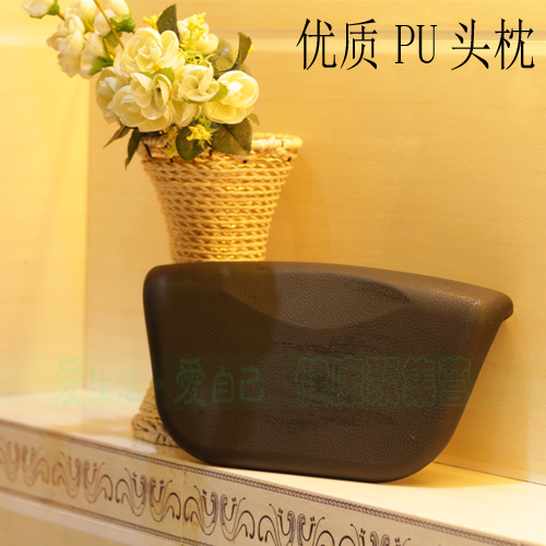 Special promotion wooden barrel bath barrel head leaning on one-sided PU polyurethane headrest leather head leaning on suction cup head leaning on bathtub dedicated