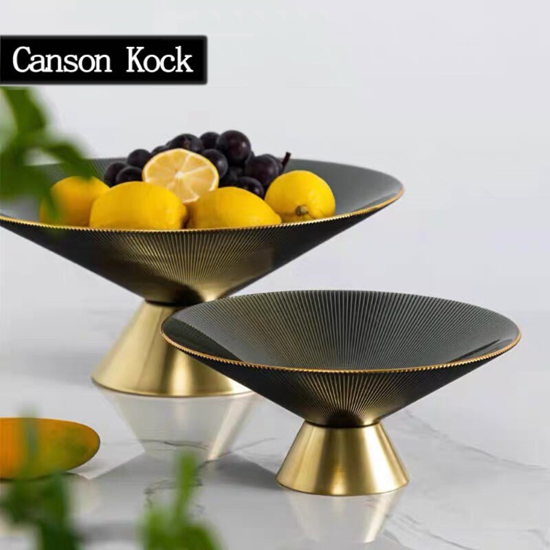 French Canson Kock【Luxury Gold-Edged Glass Fruit Plate】Designer-Style High-Value Desktop Decoration French Canson Kock【Luxury Gold-Edged Glass Fruit Plate】Designer-Style High-Value Desktop Decoration