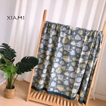 Shrimp Rice Cat New Products Color Weave Four Floors Bamboo Cotton Cover Blanket Hair Towels Quilts By Air Conditioning Blanket Afternoon Nap Blanket Double Casual Blanket