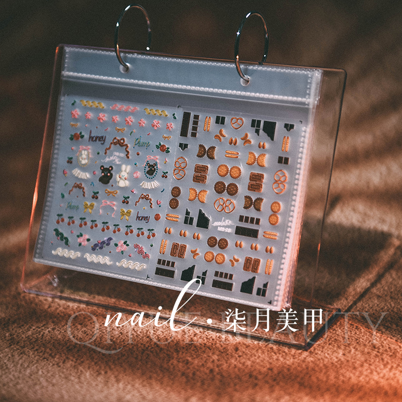 Practical for Beginners, Nail Sticker Album, Japanese-Style Simple Storage Book, Nail Sticker Storage Book, Can Hold 68 Stickers