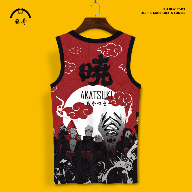 Naruto Collaboration Vest for Men 2025 New Anime Sleeveless T-Shirt Large Size Breathable Akatsuki Organization Tank Top