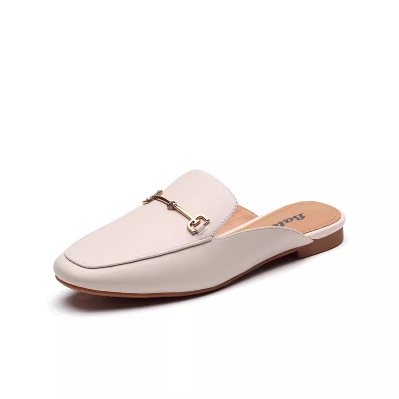 Bata2026 New Style Sheepskin Horsebit Buckle Mules for Women, Outdoor Sandals, Slip-On Mules Rbl06Ah0