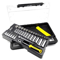 Stanley 12-angle series socket wrench 16-piece set 10MM metric mid-flying fast ratchet repair trolley pallet