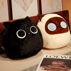 ງາມສີເຫຼືອງແລະສີດໍາ cat dumpling pillow sofa cushion plush toy doll ງາມ cat doll ເດັກນ້ອຍ rag doll