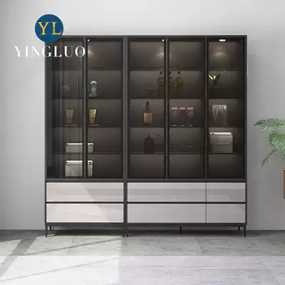 (Limited special price) light luxury glass door bookcase modern simple living room display cabinet study home storage cabinet