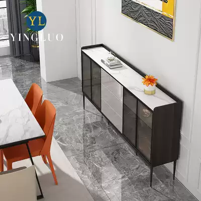 (Limited special offer)Italian light luxury ultra-thin dining cabinet Modern simple rock panel living room storage cabinet Dining room wine cabinet