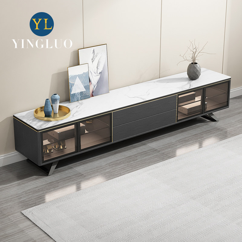 (limited special price) light extravagant rock plate TV cabinet modern minimalist minimalist tea table TV cabinet living-room furniture