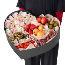 National Day fruit flower basket rose heart-shaped gift box Hangzhou flowers City Express Shenzhen Nanning Changsha Fuzhou Xiamen