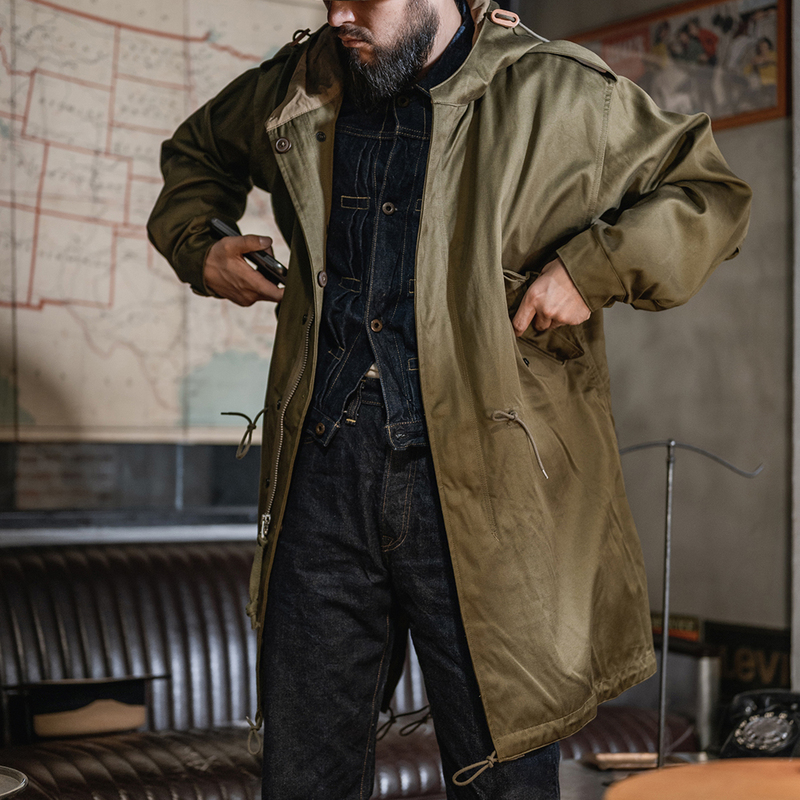 Bad Dog Bronson Replica M1951 Fishtail Parka M-51 Men's Long Coat M51 Large Windbreaker Parka Bad Dog Bronson Replica M1951 Fishtail Parka M-51 Men's Long Coat M51 Large Windbreaker Parka