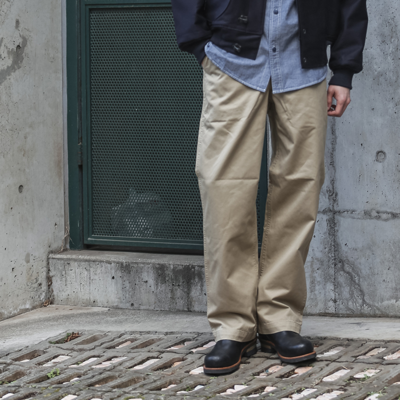 Bad Dog Bronson Reissue 1942 Twill Khaki Pants 6-254 Loose Straight High-Waisted Wide-Leg Chinos