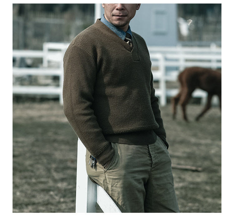 Bronson Mechanics Type A-1 Sweater USAAF V-Neck Men's Woolen