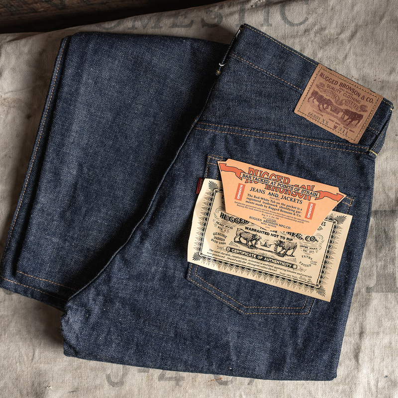 Bad Dog Bronson Replica 70S 70801 Original Color Denim Selvedge Straight-Leg Jeans 66 Pre and Post 501