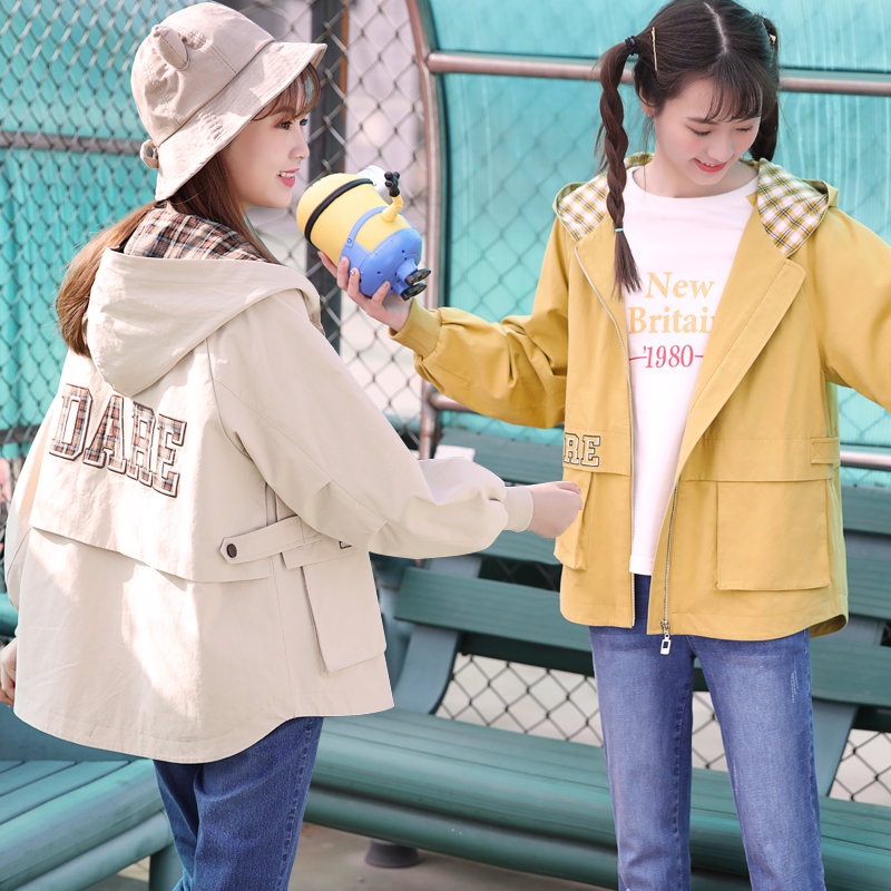 Junior girl autumn baseball clothing junior high school jacket Han Edition loose high school girl spring and autumn dress jacket