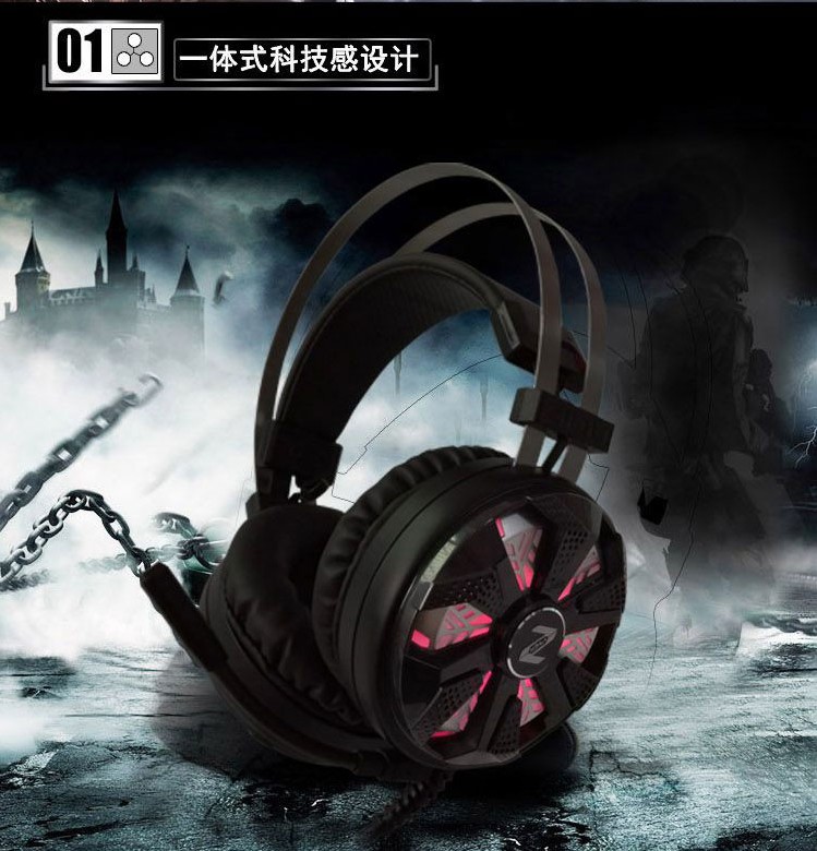 ZIDLI magnetic power new ZH7 wire-controlled Internet cafe eating chicken alliance game 7 1-channel head-mounted vibration headphones