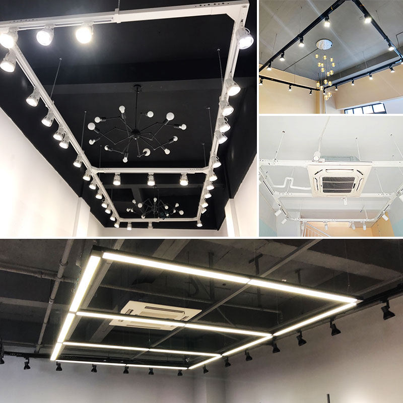 High-rise track bar spotlight led track light clothing store wedding shop supermarket engineering boom long pole suspension rail bridge frame