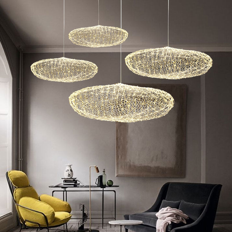 Fisheries Yundong clothing storerestaurantsRestaurant chandelierNordic duplex creative lamp exhibition hall Engineering iron lamps