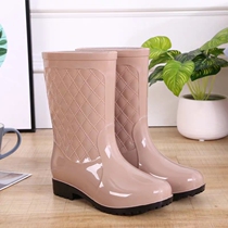 Four seasons rain boots rubber shoes womens fashion plus velvet non-slip water shoes adult rain boots work overshoes water boots