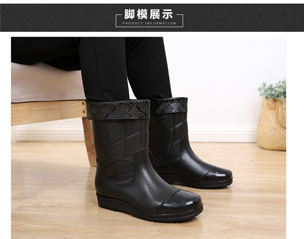 Giày đi mưa nam mùa đông cộng với nhung cotton ống mưa Giày chống nước chống nước ấm người lớn ngoài trời làm việc giày cao su giày bảo hộ siêu nhẹ chống nước