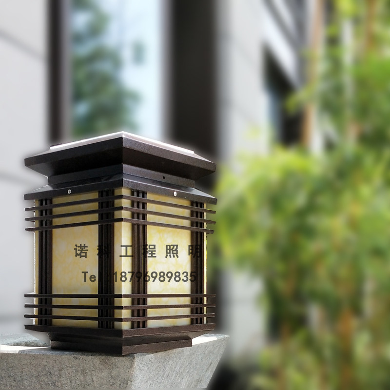 Imitation marble pillar headlight outdoor waterproof villa landscape wall light garden light outdoor home solar gate light