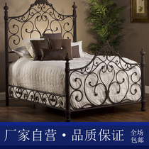 Xinlihao European-style wrought iron bed Princess single double bed 1 2 1 5 1 8 meters wrought iron bed high-end iron bed frame