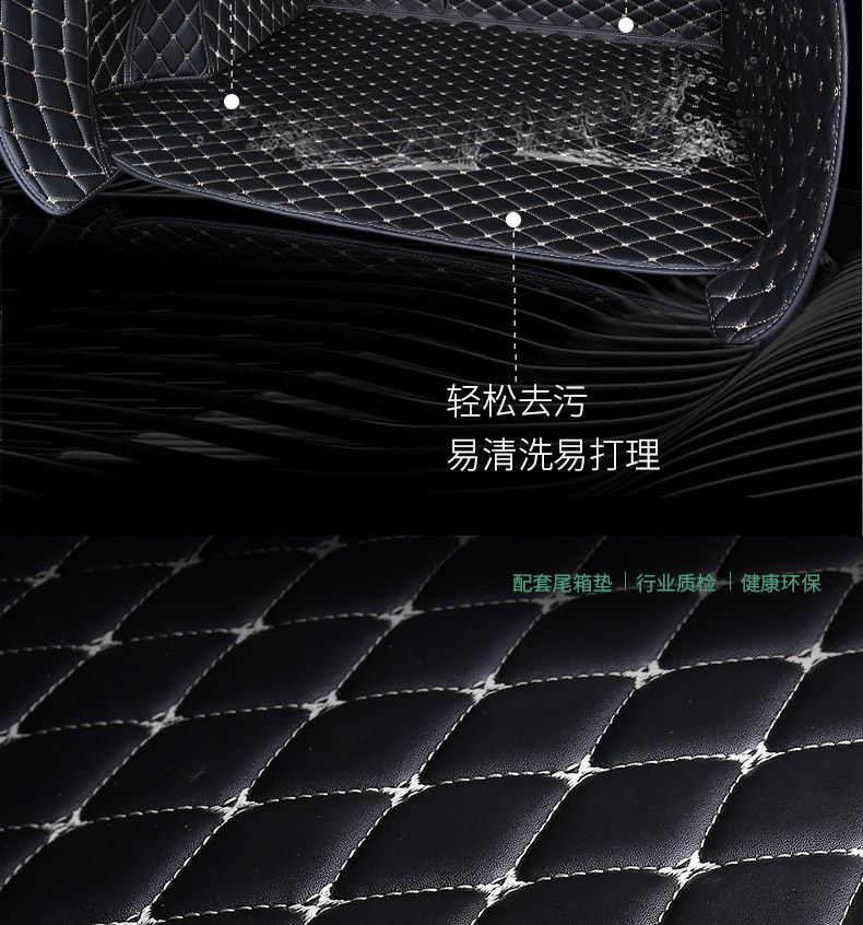 Specialized Car-Specific Full-Coverage Trunk Mat, Odor-Free, High-Sided, Waterproof, Dirt-Resistant Trunk Mat