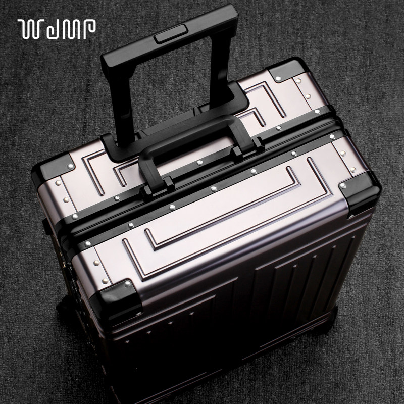 Retro-style trendy all-aluminum suitcase, 20-inch aluminum-magnesium alloy trolley case, 22-inch metal case, 24-inch suitcase, 26-inch travel case, 28-inch unisex case, 30-inch suitcase.